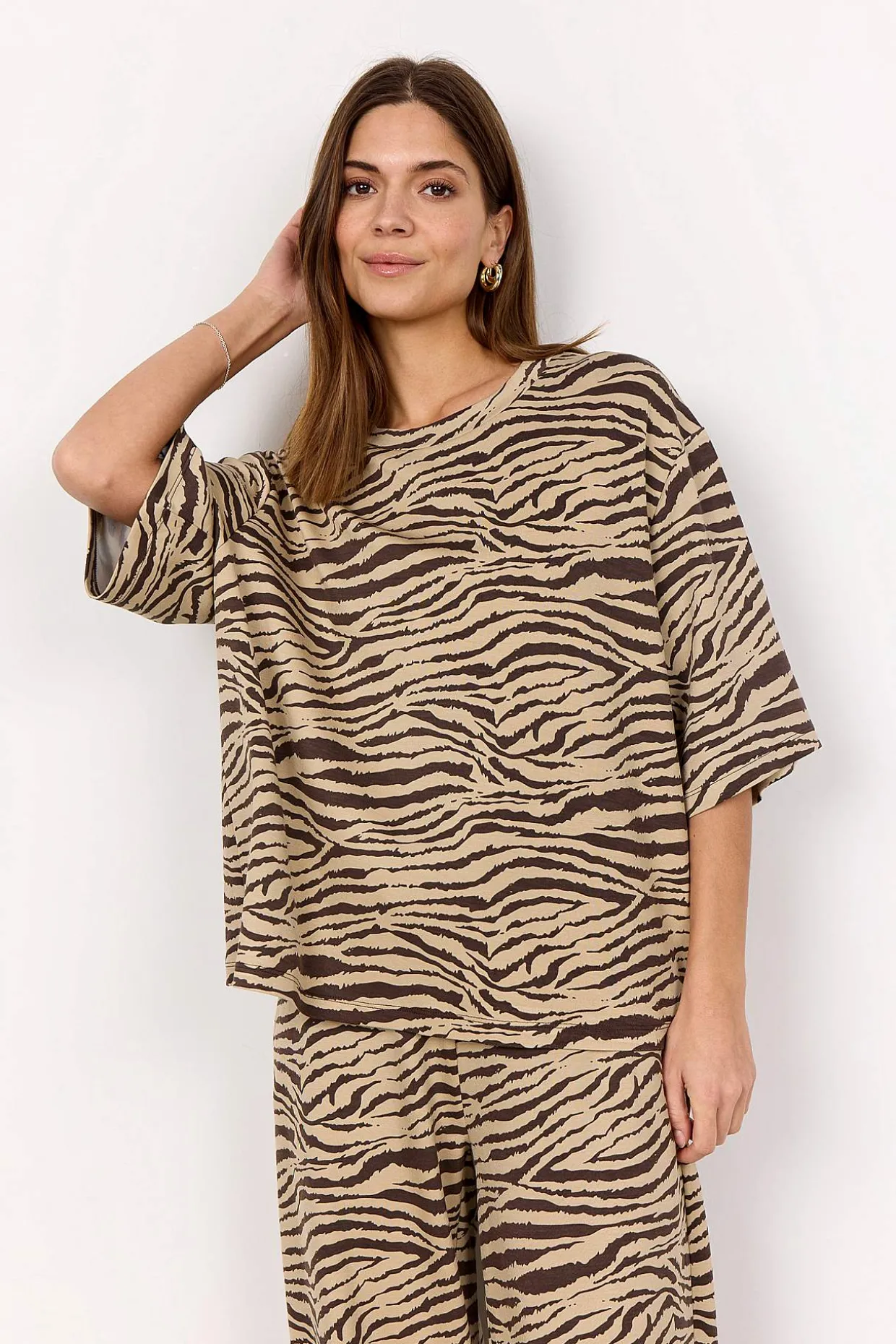 Superblød t-shirt med zebramønster | Cellbes
