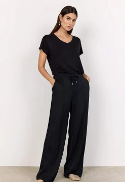 Superbløde jerseybukser med syede pressefolder