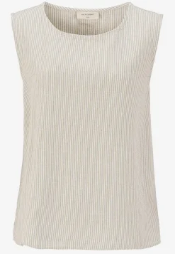 Top med garnfarvede striber