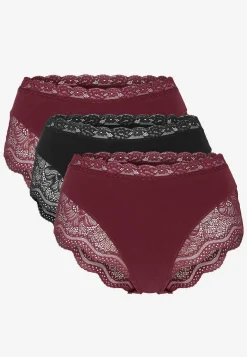 Trusse i bomuld med blondekant 3-pack