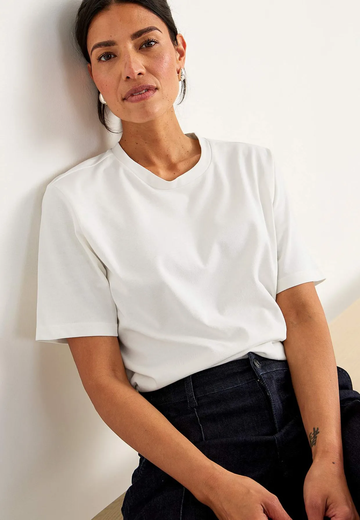 T-shirt i kraftig bomuldsjersey