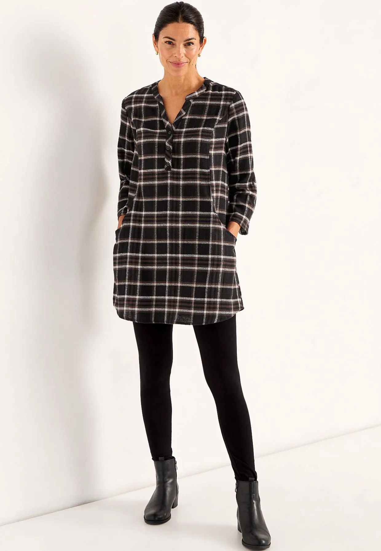 Tunika i flonel med lommer | Cellbes