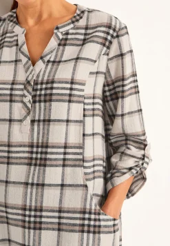 Tunika i flonel med lommer