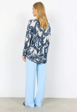 Ultrablød, mønstret jerseytop