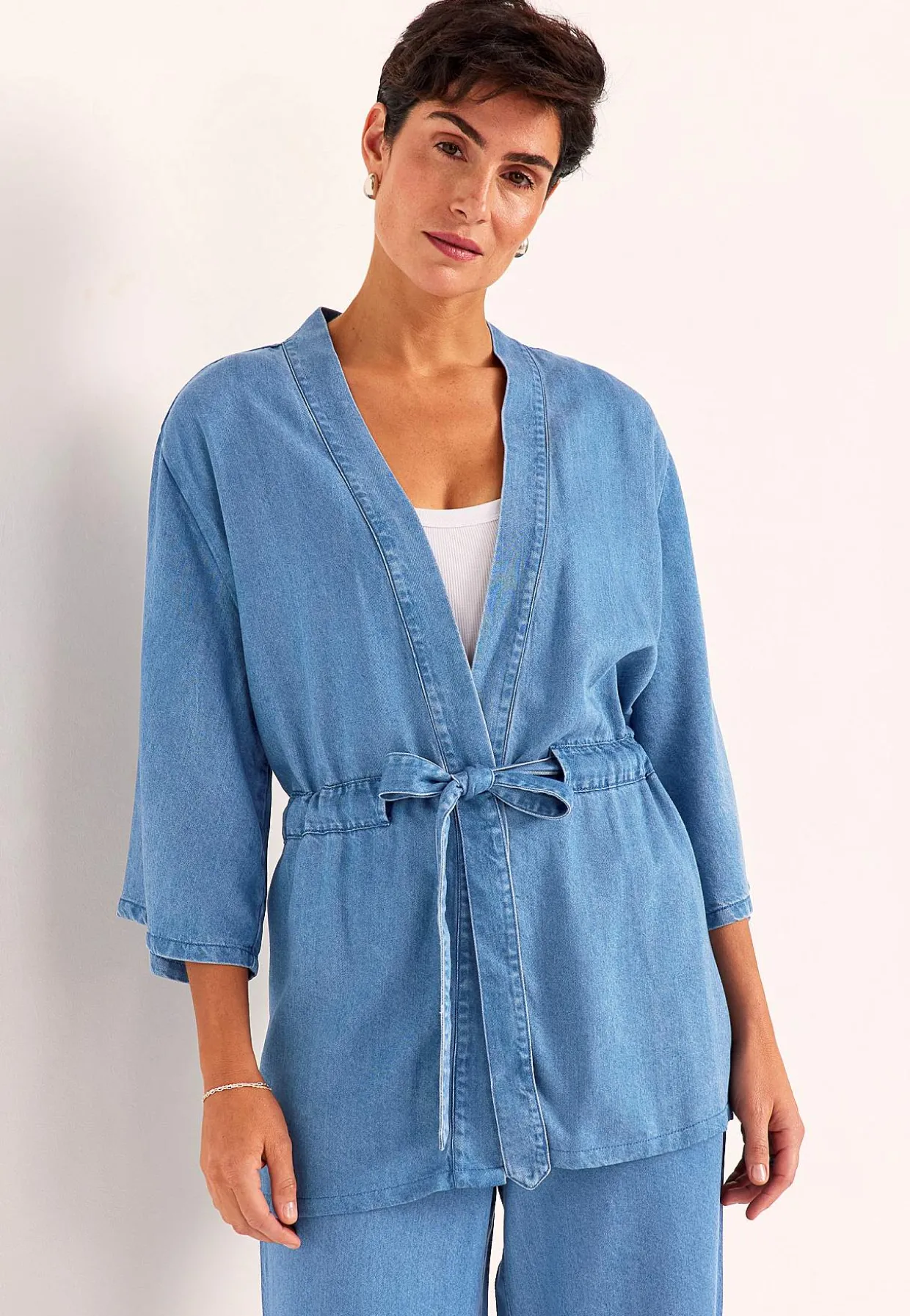 Ultrablød Premium kimonojakke i denim | Cellbes