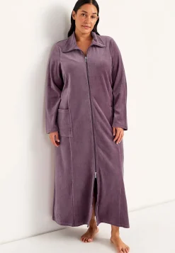 Velour, lang morgenkåbe Wilma