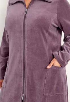 Velour, lang morgenkåbe Wilma