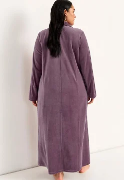 Velour, lang morgenkåbe Wilma