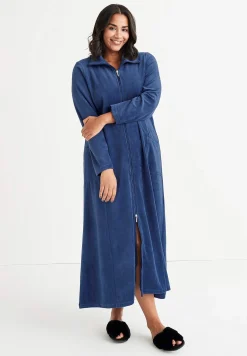 Velour, lang morgenkåbe Wilma