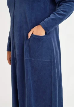 Velour, lang morgenkåbe Wilma