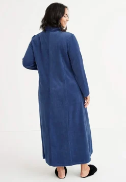 Velour, lang morgenkåbe Wilma