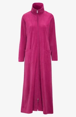 Velour, lang morgenkåbe Wilma