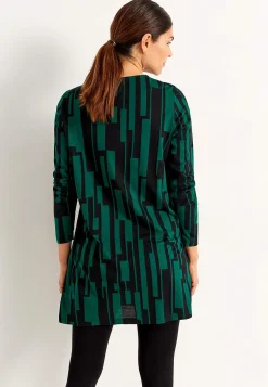 V-udskåret jerseytunika med lommer