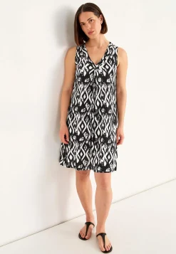 V-udskåret, ærmeløs jerseykjole