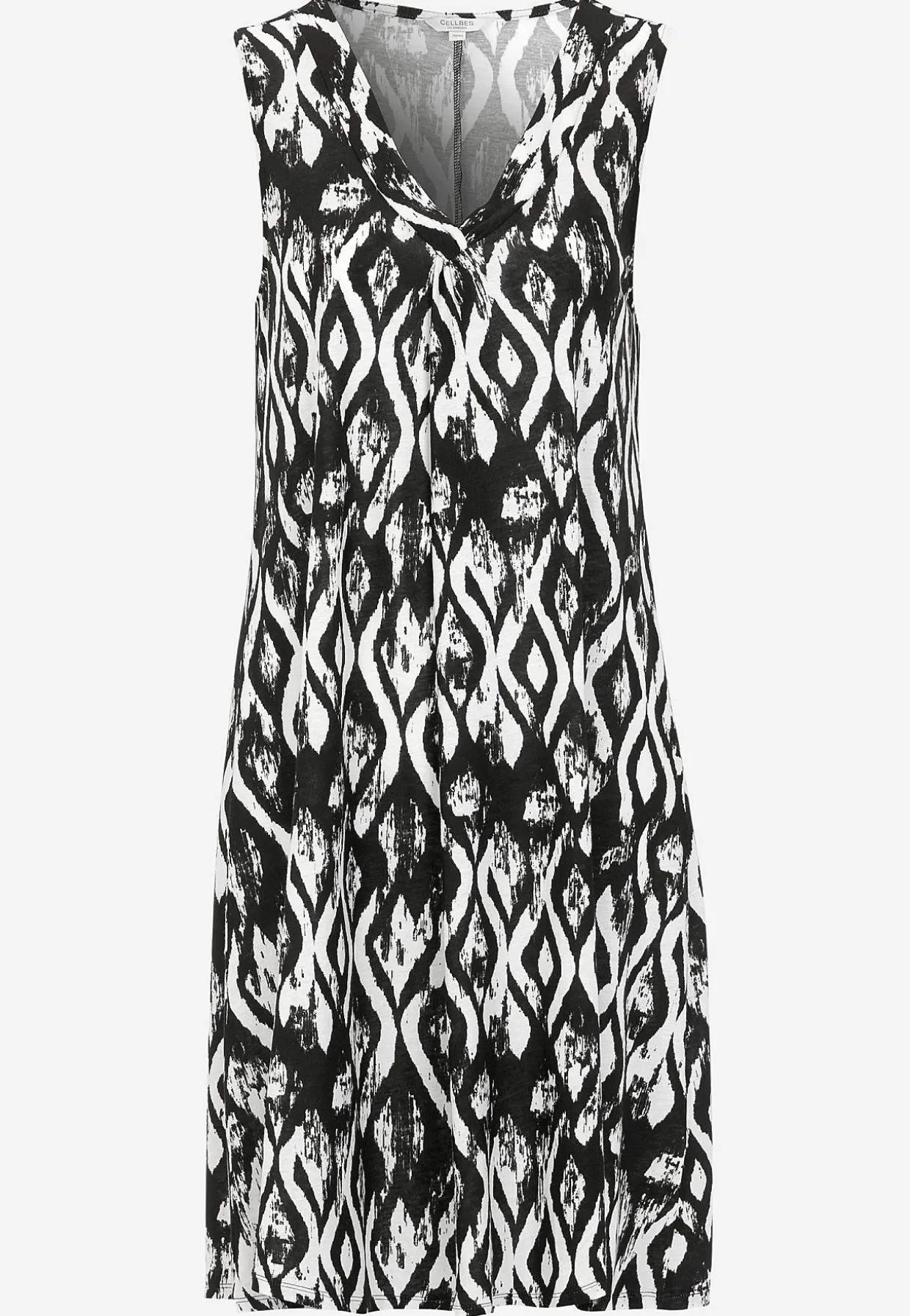 V-udskåret, ærmeløs jerseykjole