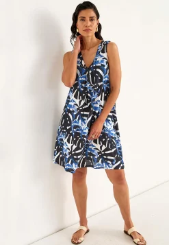 V-udskåret, ærmeløs jerseykjole