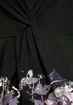 V-udskåret tunika med snoet rynkedetalje