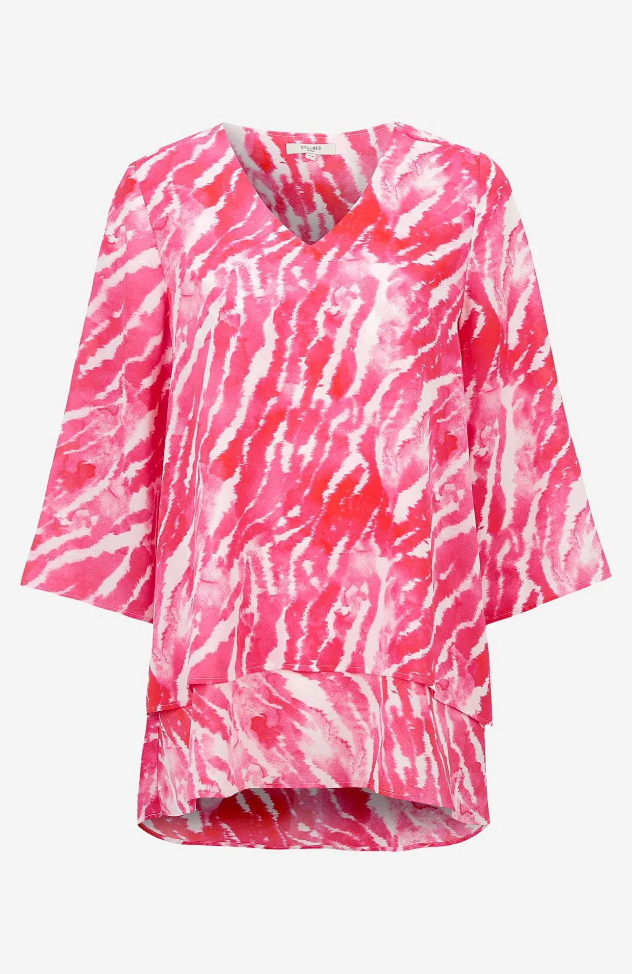 V-udskåret tunika med trompetærme