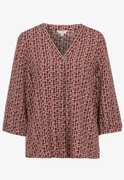 V-udskåret, vævet bluse