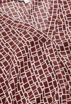 V-udskåret, vævet bluse