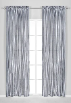 Vævede, stribede panelgardiner 2-pack