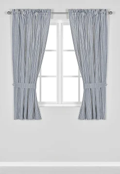 Vævede, stribede panelgardiner 2-pack