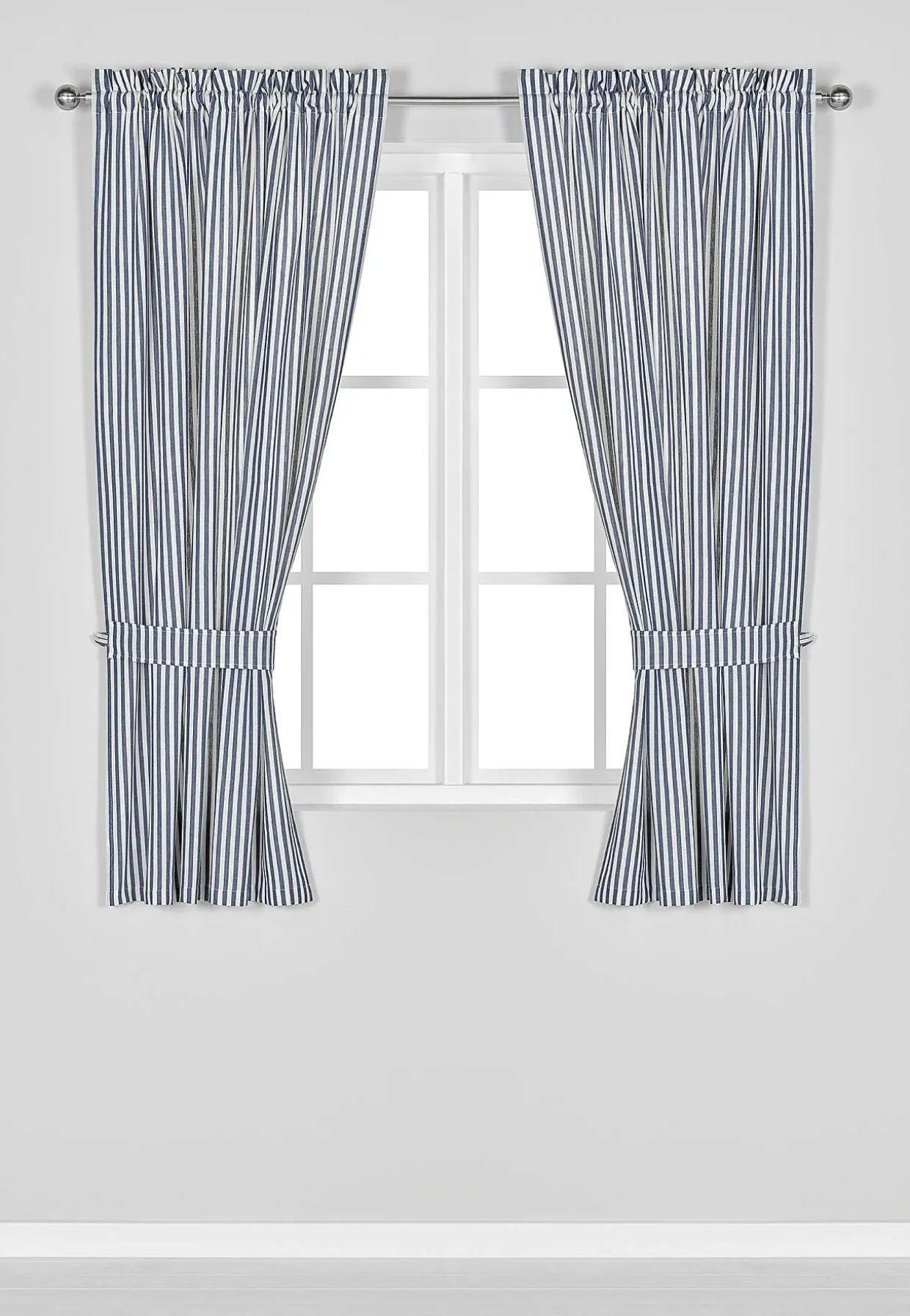 Vævede, stribede panelgardiner 2-pack