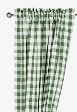 Vævede, ternede panelgardiner 2-pack