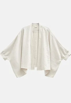 Vævet, åben skjortejakke