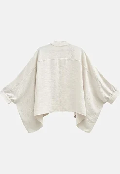 Vævet, åben skjortejakke