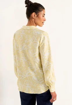 Vævet bluse med brede ærmer