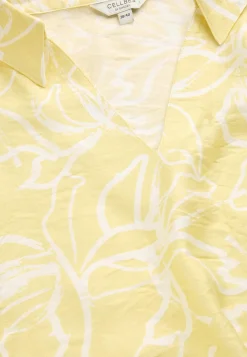 Vævet bluse med brede ærmer