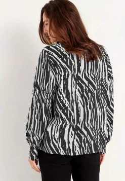 Vævet bluse med knapper