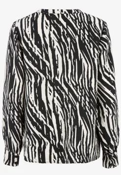 Vævet bluse med knapper