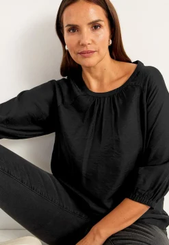 Vævet bluse med struktur