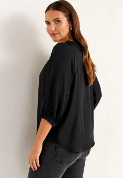 Vævet bluse med struktur