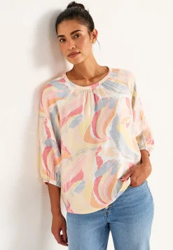 Vævet bluse med struktur