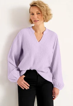 Vævet bluse med struktur