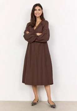 Vævet kjole i poplin