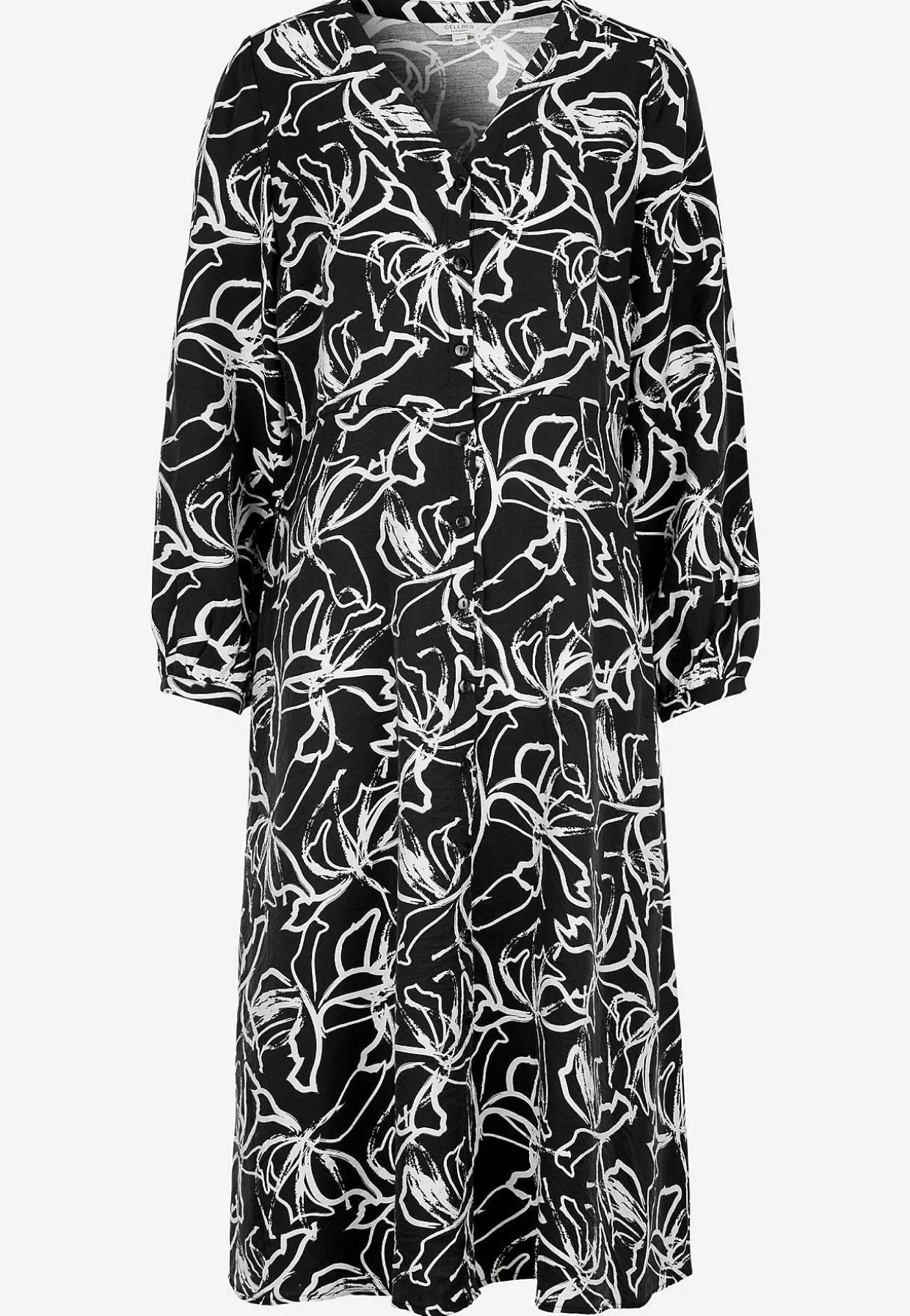 Vævet kjole med knapper