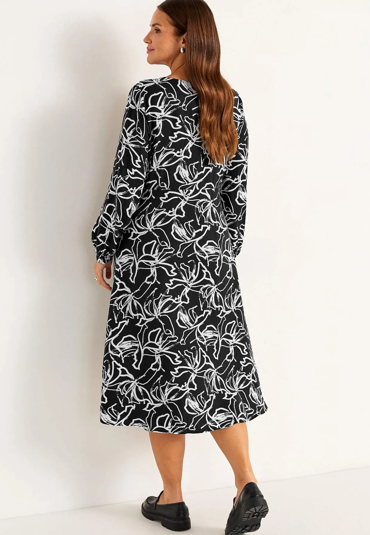 Vævet kjole med knapper