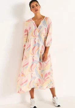 Vævet kjole med struktur