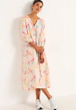 Vævet kjole med struktur