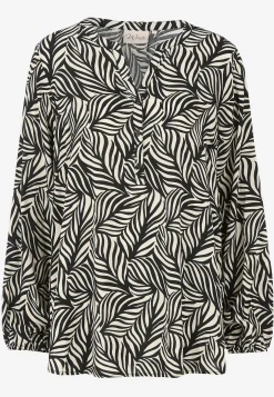 Vævet, mønstret bluse