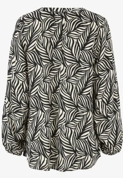 Vævet, mønstret bluse