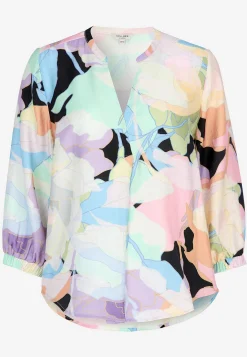 Vævet, mønstret bluse