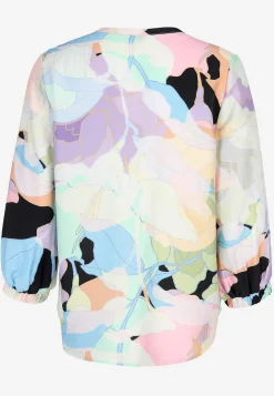 Vævet, mønstret bluse