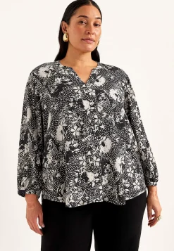 Vævet, mønstret bluse | Cellbes