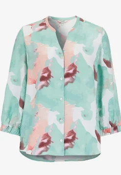 Vævet, mønstret bluse med knapper | Cellbes