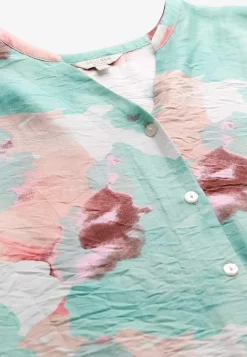 Vævet, mønstret bluse med knapper | Cellbes